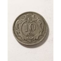 Австрия 10 геллер 1893