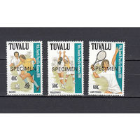 Спорт. Тувалу. 1991. 3 марки (SPECIMEN). Michel N 595-597 (6,0 е).