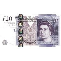 Великобритания 20 фунтов образца 2006 года UNC p392b серия jh