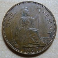 1 пенни 1967 Великобритания