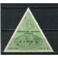 США - 1956 - Филателистическая выставка FIPEX в Нью-Йорке - 1 виньетка. MNH.  (Лот 28Jo)-T4P16