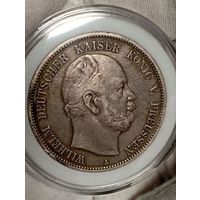 5м 1875, Пруссия, Вильгелм I, крупное серебро, остатки шб, хорошая! Смотрите также другие мои лоты!