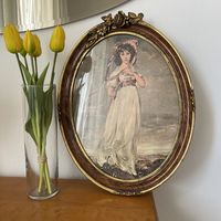 Винтажная репродукция в антикварной раме. Италия. Арт 3515