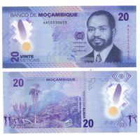 Мозамбик 20 метикал 2024 год UNC (полимер)
