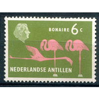 Нидерландские Антильские острова - 1958/59г. - ландшафты, архитектура, фламинго, 6 с - 1 марка - MNH, есть потёртость на клее [Mi 70]. #3-WB-93-A-1