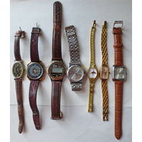 Часы. Винтаж из СССР и 90-х годов... Не рабочие. Луч и др. Есть интересные. Есть подарочные. Целые, 7 шт. за одну цену. МЦ нет.