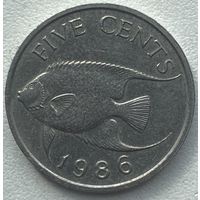 Бермудские острова (Бермуды) 5 центов 1986 г.