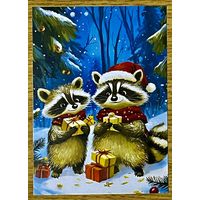 Открытка новогодняя чистая 10х15 см.