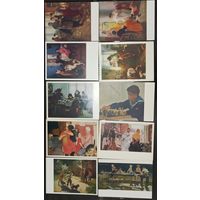 Открытки Картины из серии Соцарт.  Ещё Детство  . Лот из 10шт.