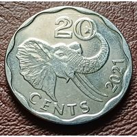 Эсватини (Свазиленд) 20 центов, 2021   ( 2-10-1 )