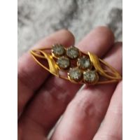 Красивая брошка времён СССР,позолота,с рубля