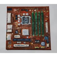Картина "Motherboard" 2025 (масло, холст, 20х20см)