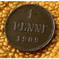 1 penni 1909 года.