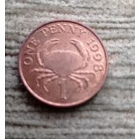 Werty71 Гернси 1 пенни 1998 Большой (сумчатый) краб Блеск