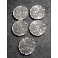 Россия 5 рублей 2015 5 шт Крымская операция Unc