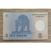 Werty71 Таджикистан 5 дирам 1999 UNC банкнота