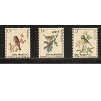Сан-Марино-1972(Мих.1053-1055) , **  ,    Фауна,  Птицы