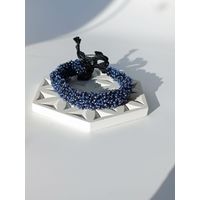 Широкий вязаный браслет из бисера