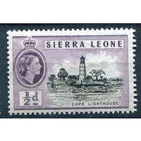 Британские колонии - Сьерра Леоне - 1956г. - королева Елизавета II, маяк, 1/2 P - 1 марка - MNH [Mi 176]. #3-WB-66-A-2