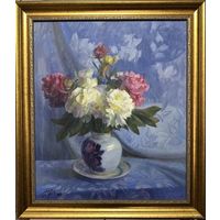 КАТАЛОЖНЫЙ Явич П.М. (ученик Пэна Ю.М.) "Пионы",1998 год. Холст, масло. Размер 70х60 см.