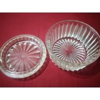 Сахарница винтажная, граненое  стекло, СССР 60-70годы