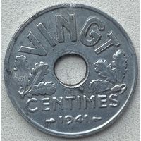 Франция 20 сантимов 1941 г. VINGT. Режим Виши