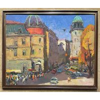 Кудревич Р.В. Народный художник;80/100см; "Городской пейзаж", ДВП, масло. 80х100 см.