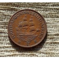 Werty71 ЮАР 1 пенни 1942  Южная Африка Корабль Георг 6