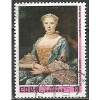 Куба. Картины из Национального музея. М.Ван Лоо. Сидящая женщина. 1976г. Mi#2107.