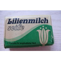 Мыло косметическое времен СССР. Lilienmilch, 100 г, с ланолином, производство ГДР, фабрика Riesa.