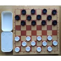 СССР: ШАШКИ со складной  ДОСКОЙ (дерево)