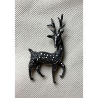 Брошь Олень Марказиты Серебро Англия 50-е Редкая!