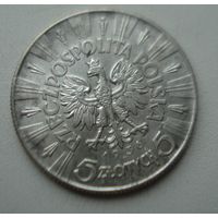 Монета СЕРЕБРО Польша 5 злотых 1936год