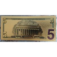 Золотой 5 долларов США (копия Американской купюры)