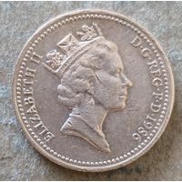 Великобритания 1 пенни, 1986 г., KM# 935