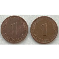 Германия 1 пфенниг 1983 г. G. Цена за 1 шт.