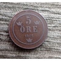 Werty71 Швеция 5 эре 1902