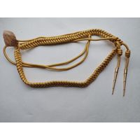 Аксельбант металлизированный, жёлтый, 2 подвеса