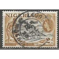 Нигерия. Визит королевы Елизаветы II в страну. Надпечатка на #74. 1956г. Mi#84.