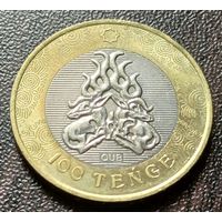 Казахстан 100 тенге, 2022   Золотые бляшки в виде оленей    ( 1-10-7 )