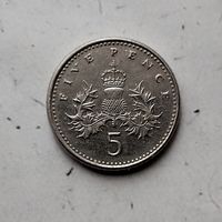 5 пенсов 1991 года Великобритания. Королева Елизавета 2.