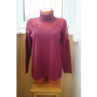 НОВАЯ кофта с ажурной кокеткой ВИСКОЗА 48-50 р-ра