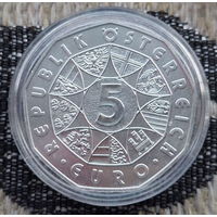 Австрия 5 евро 2008 года, Proof. Футбол. Серебро! Предложи свою цену или обмен!