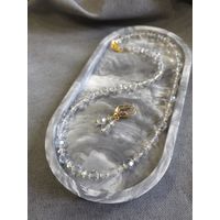 Бусы и серьги Аврора Бореалис Aurora Borealis Чехословакия в золотом варианте