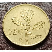 Италия 20 лир, 1957    ( 2-2-6 )
