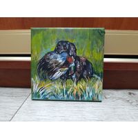 Авторская картина 15x15 темпера