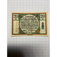 20 пфеннигов (нотгельды) г. Германия - 1312