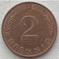 Германия 2 пфеннига 1991 г. D