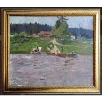 Крохалев П.С;Засл.Худ; (Крохолев);74/87см.с учетом рамы; "Вечер на Западной Двине",1960г;холст/масло