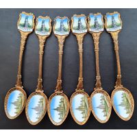 Ложки чайные сувенирные Москва, СССР, эмаль